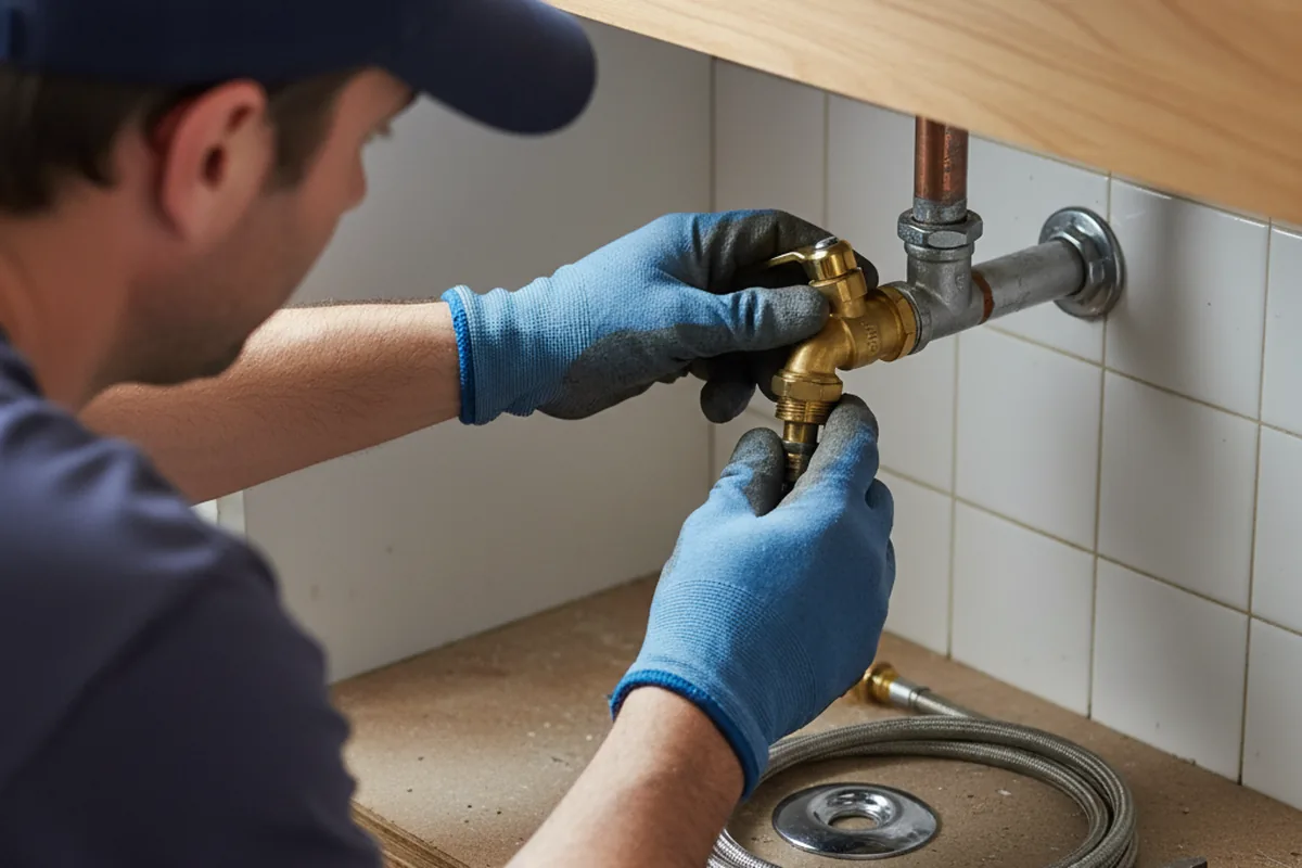 Shutoff valve and fitting work during Faucet and Fixture Repair in Griffin